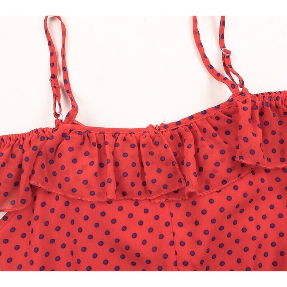 Strap v neck dot summer mini dress - Picture 4 of 8